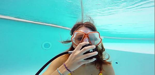  A perfect brunette babe Katya Nakolkina underwater